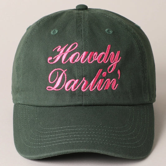 howdy darlin' embroidered baseball cap