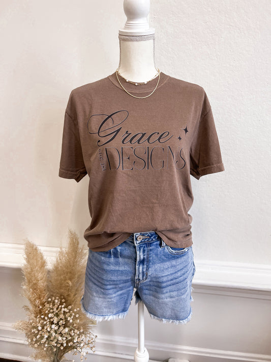 grace designs tee || espresso brown
