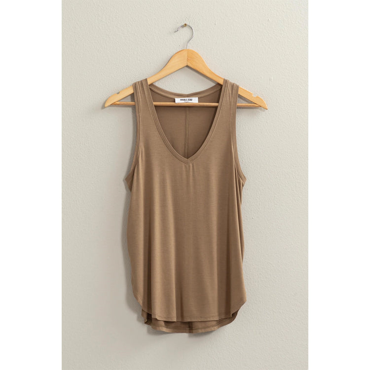 call me yours v-neck top || mocha