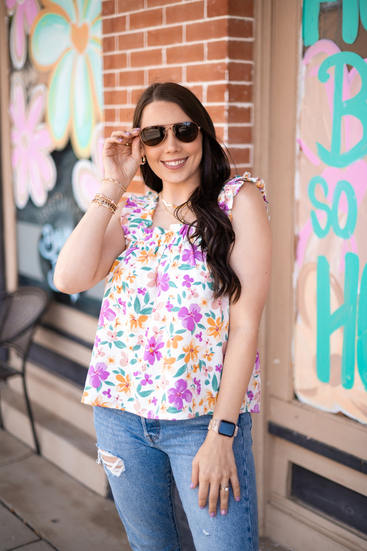 FULL BLOOM RUCHED TOP