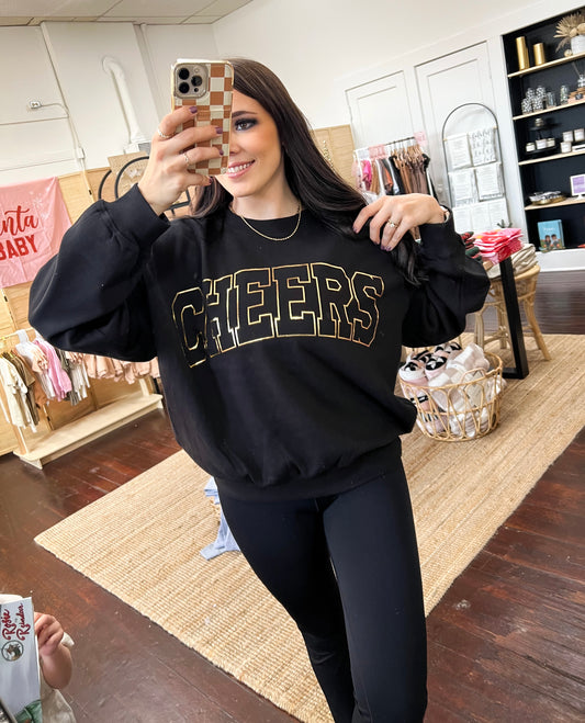 Gold Foil Cheers Sweater