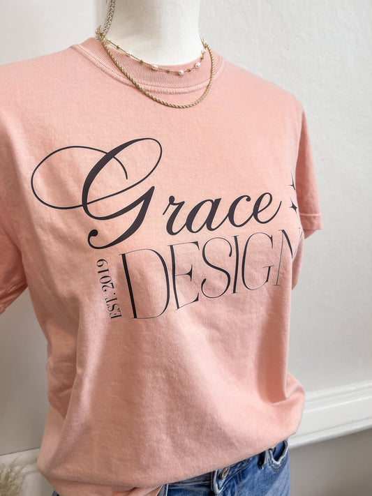 grace designs tee || peach