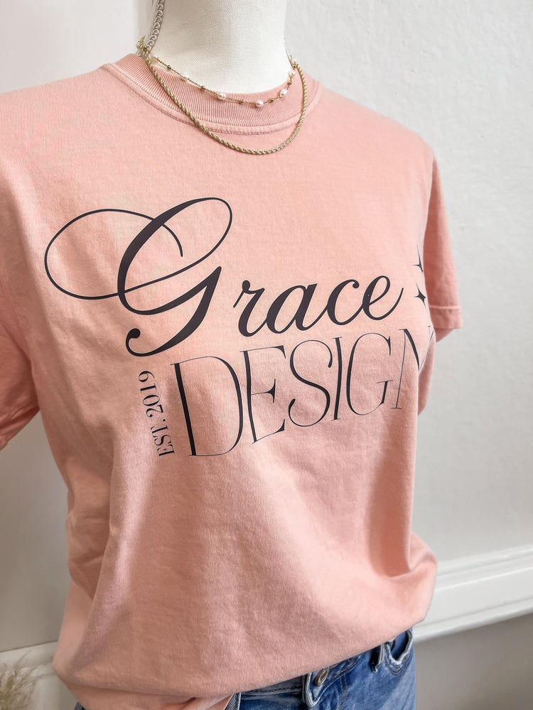 grace designs tee || peach