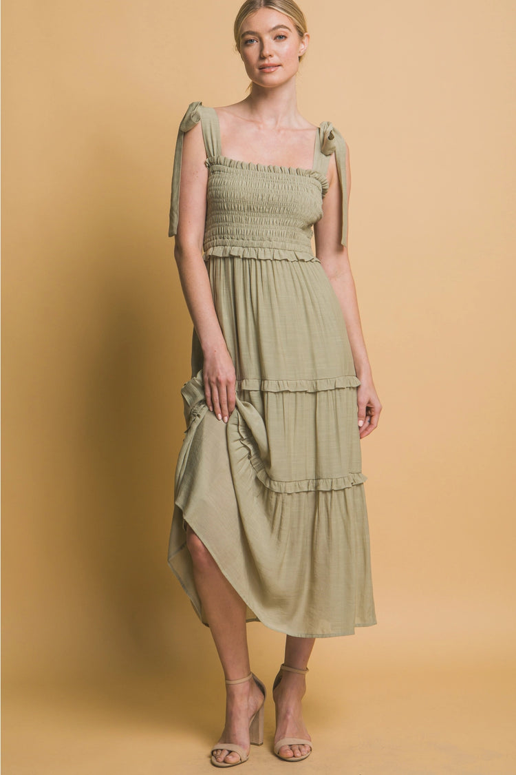 OLIVE MIDI DRESS