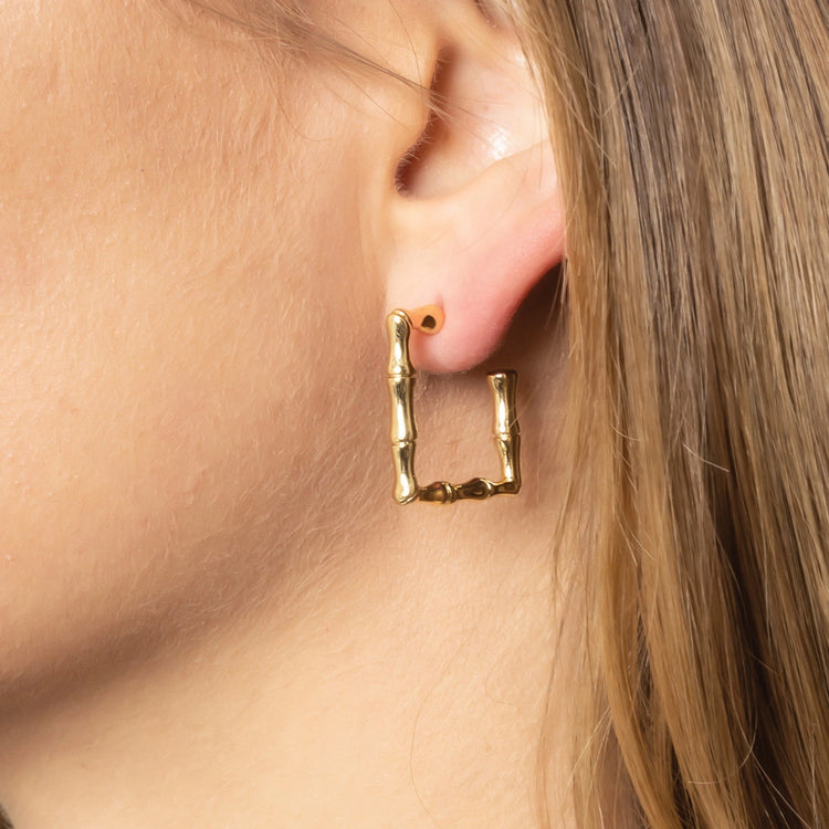 14K Gold Dipped Square Post Earrings