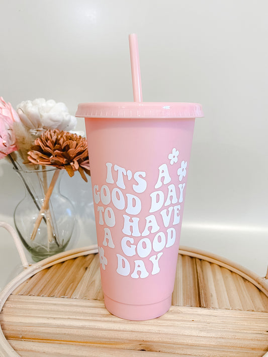 Good Day Cold Cup - Light Pink