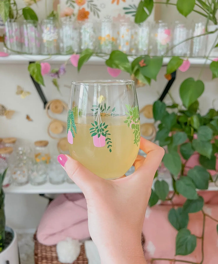 plant wine glass