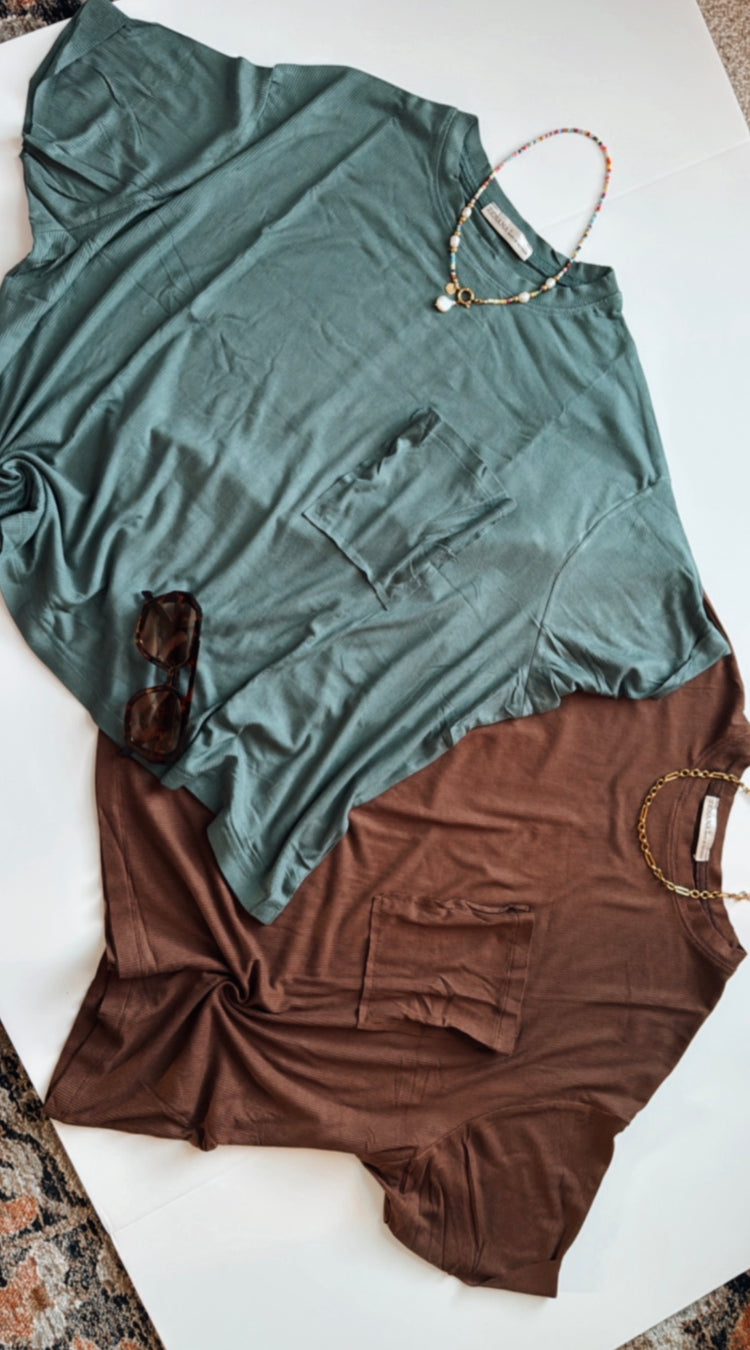 OVERSIZED RIBBED TOP IN JADE