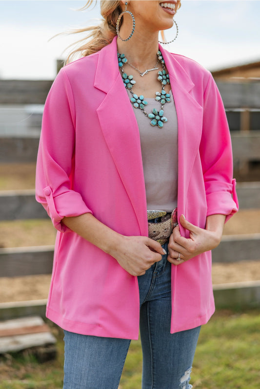 BOYFRIEND BLAZER - PINK COSMO