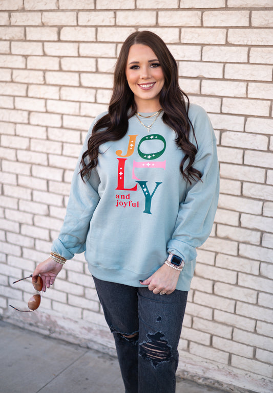 JOLLY & JOYFUL SWEATER || SEAFOAM