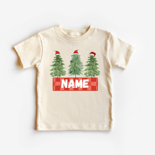 CUSTOM NAME CHRISTMAS TREE TEE || SANTA HAT