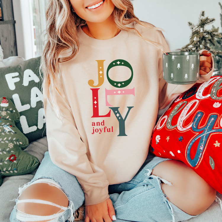 JOLLY & JOYFUL SWEATER || SAND