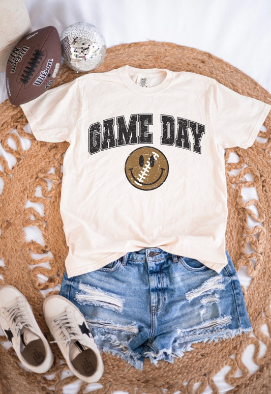 Smiley Football Gameday Tee | IVORY or STAR TEE